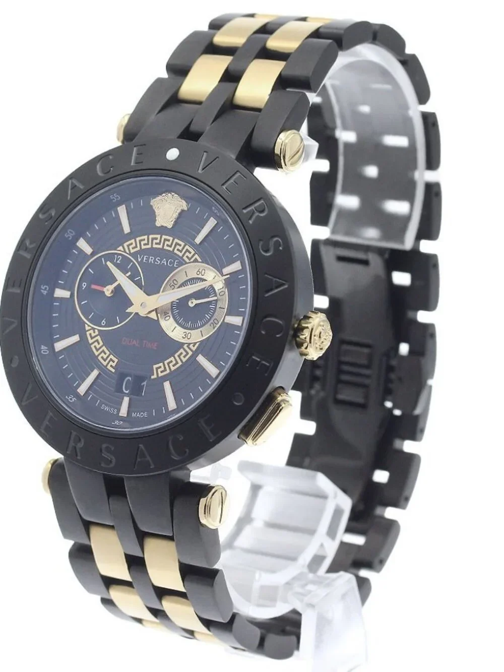 VERSACE V race VEBV00619 Dual time Black / gold Dial Quartz Men's Watch_966176